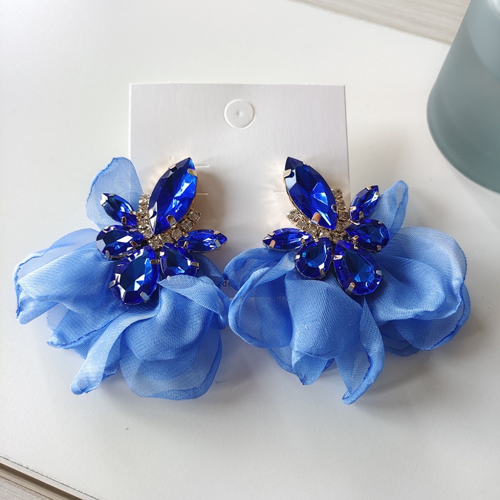 Blue Rhinestones Earrings